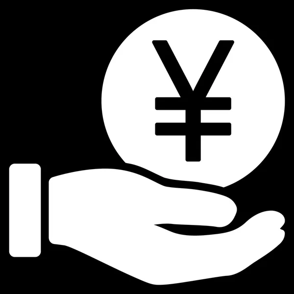 Yen munt betaling platte pictogram — Stockvector