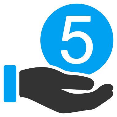 Beş sent ödeme düz simgesi