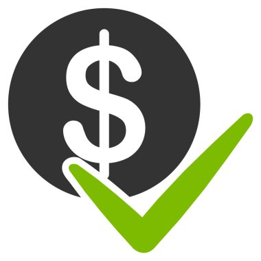 Ödemeler düz simgesi onaylama