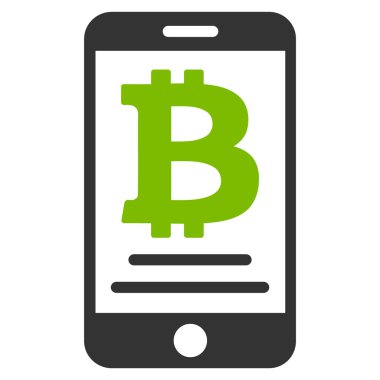 Bitcoin mobil ödeme düz simgesi