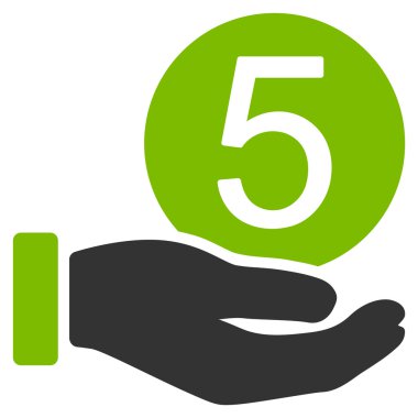 Beş sent ödeme düz simgesi