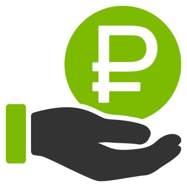 Rublesi para ödeme düz simgesi