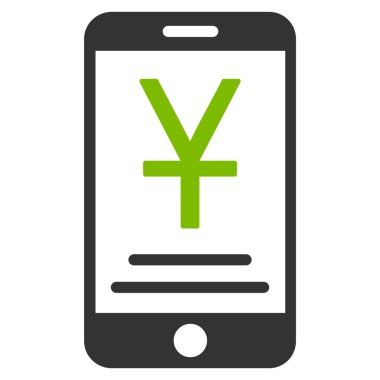 Yuan mobil ödeme düz simgesi