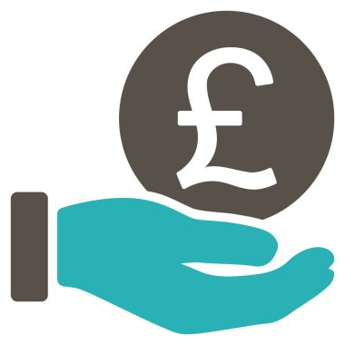 İngiliz Lirası para ödeme düz simgesi