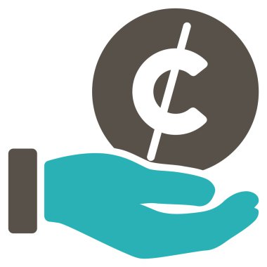 Madeni para Micropayment düz simgesi