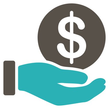 Doları para ödeme düz simgesi