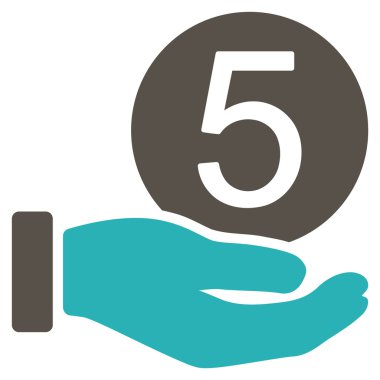 Beş sent ödeme düz simgesi