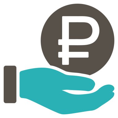 Rublesi para ödeme düz simgesi