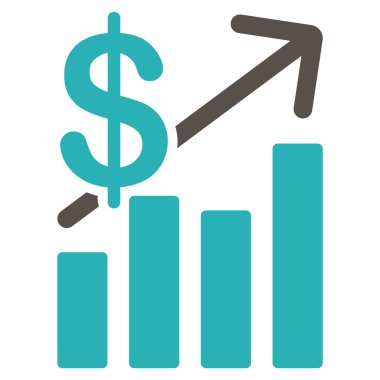 Satış büyüme düz simgesi