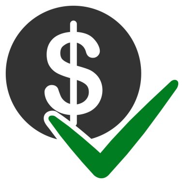 Ödemeler düz simgesi onaylama