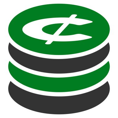 Cent sikke düz simgesi