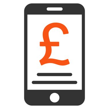 Mobil ödeme düz simgesi British Pound