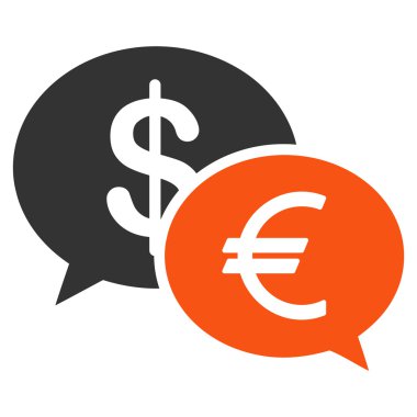 Döviz transferi düz simgesi