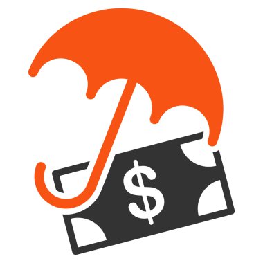 Mali şemsiye düz simgesi