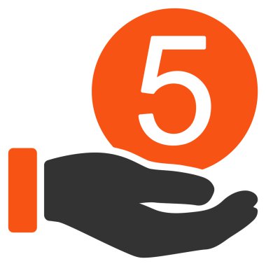 Beş sent ödeme düz simgesi