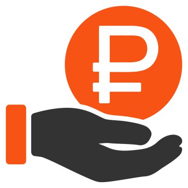 Rublesi para ödeme düz simgesi