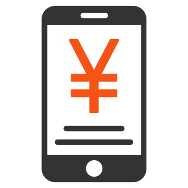 Yen mobil ödeme düz simgesi