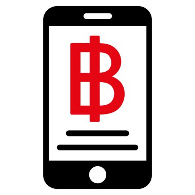 Baht mobil ödeme düz simgesi