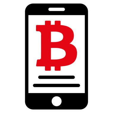 Bitcoin mobil ödeme düz simgesi