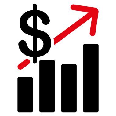 Satış büyüme düz simgesi