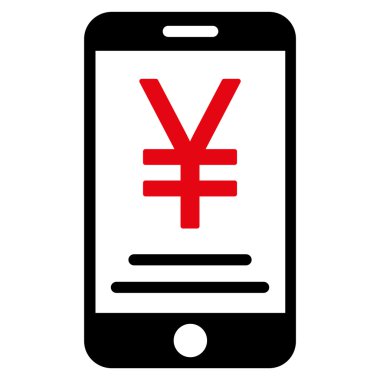 Yen mobil ödeme düz simgesi