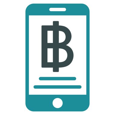 Baht mobil ödeme düz simgesi