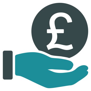 İngiliz Lirası para ödeme düz simgesi