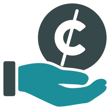 Madeni para Micropayment düz simgesi