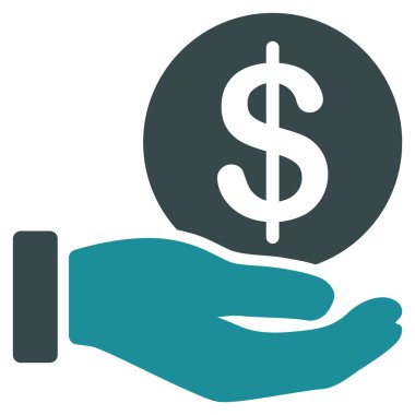 Doları para ödeme düz simgesi