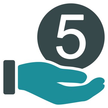 Beş sent ödeme düz simgesi