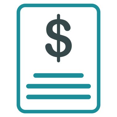 Fatura bütçe düz simgesi