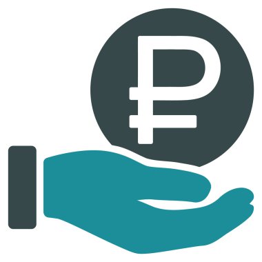 Rublesi para ödeme düz simgesi