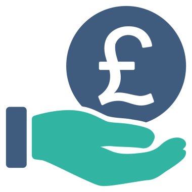 İngiliz Lirası para ödeme düz simgesi