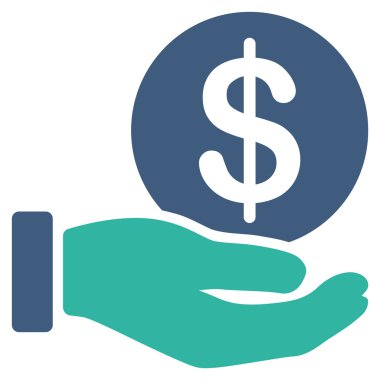 Doları para ödeme düz simgesi