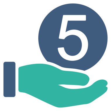 Beş sent ödeme düz simgesi