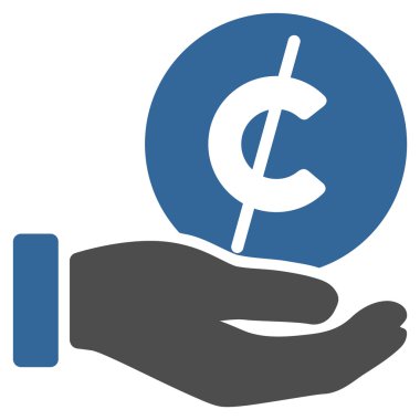 Madeni para Micropayment düz simgesi