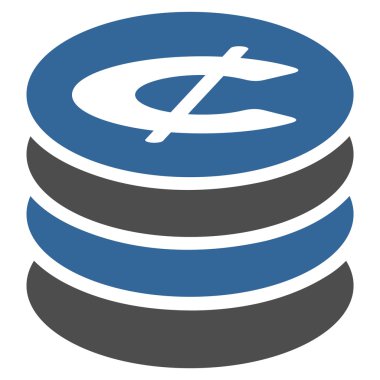 Cent sikke düz simgesi