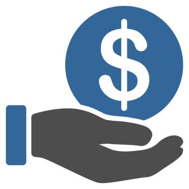 Doları para ödeme düz simgesi