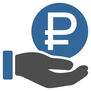 Rublesi para ödeme düz simgesi