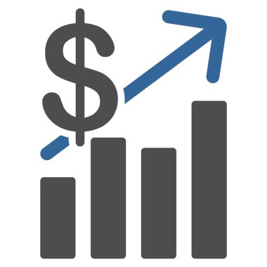 Satış büyüme düz simgesi