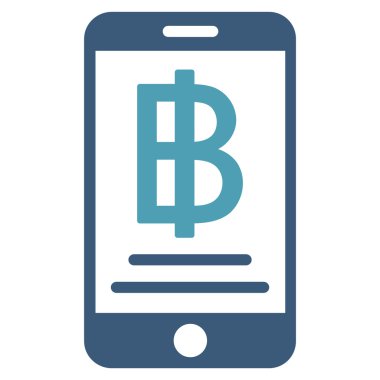 Baht mobil ödeme düz simgesi