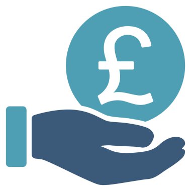 İngiliz Lirası para ödeme düz simgesi