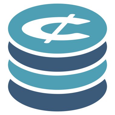 Cent sikke düz simgesi