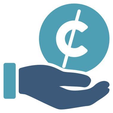 Madeni para Micropayment düz simgesi