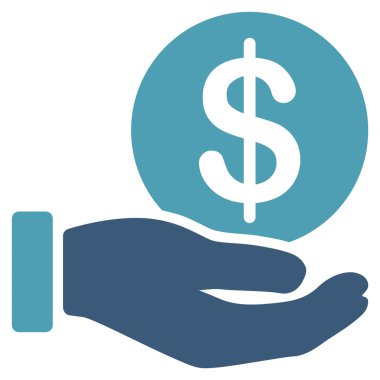 Doları para ödeme düz simgesi