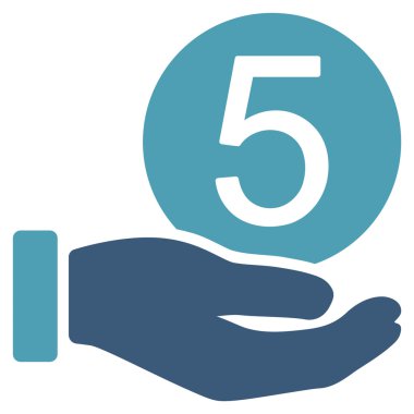 Beş sent ödeme düz simgesi