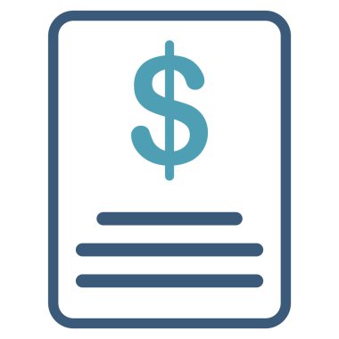 Fatura bütçe düz simgesi