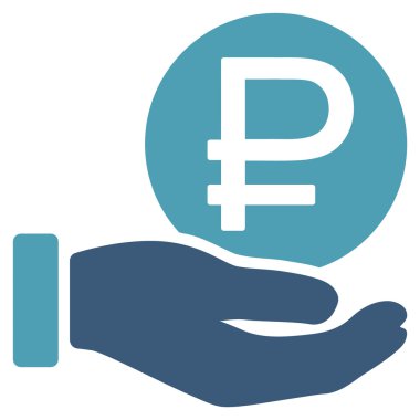 Rublesi para ödeme düz simgesi