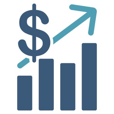 Satış büyüme düz simgesi