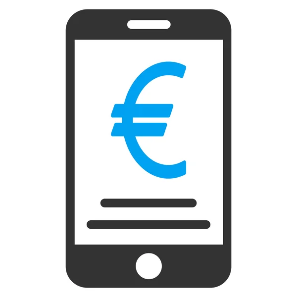 Euro mobil ödeme düz simgesi — Stok Vektör